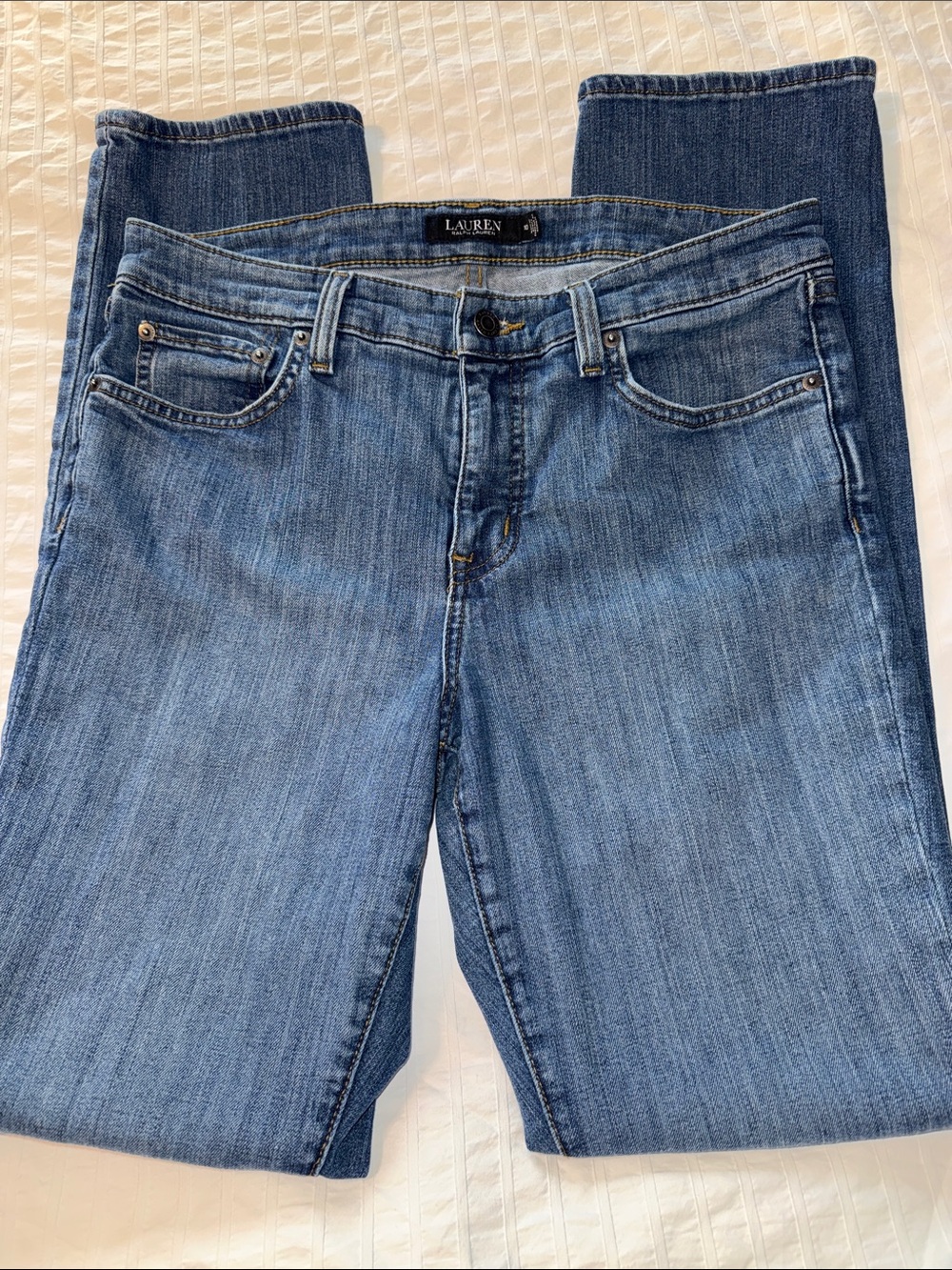 Ralph Lauren Blue Straight-Leg Denim Jeans - Picture 3 of 10